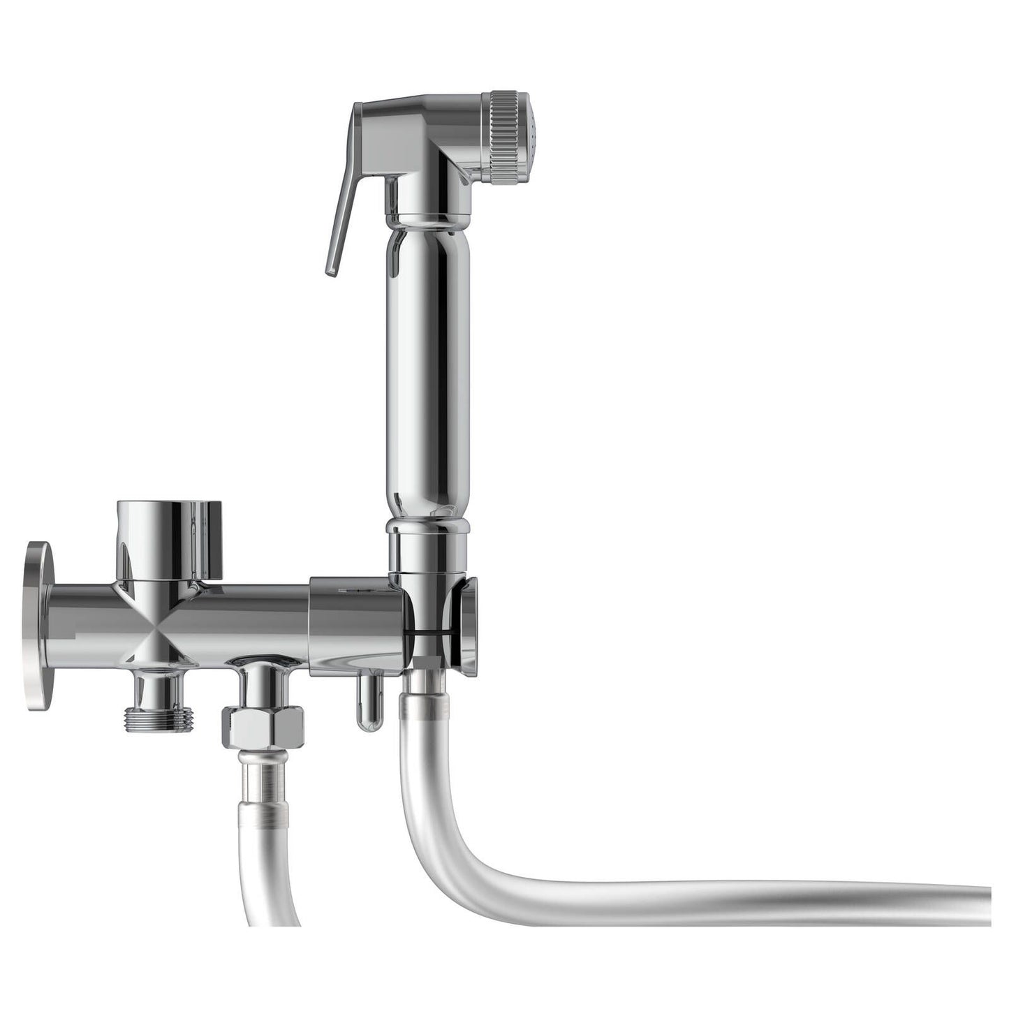 Evekare Chrome Bidet Spray Kit with Diverter Holder - 1.2m