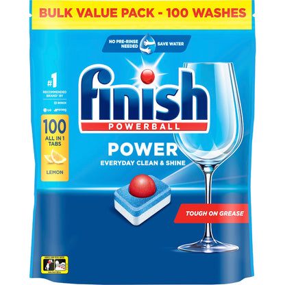 Finish Power Dishwashing Tablets Lemon 100 Pack