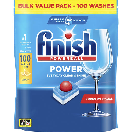 Finish Power Lemon Dishwasher Tablets 100 Pack