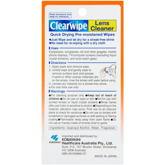 ClearWipe Wipe Lense Cleaner 60 pack