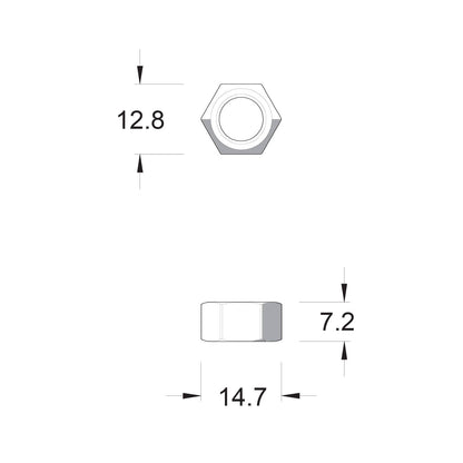 Zenith M8 Hot Dip Galvanised Hex Nuts - 50 Pack