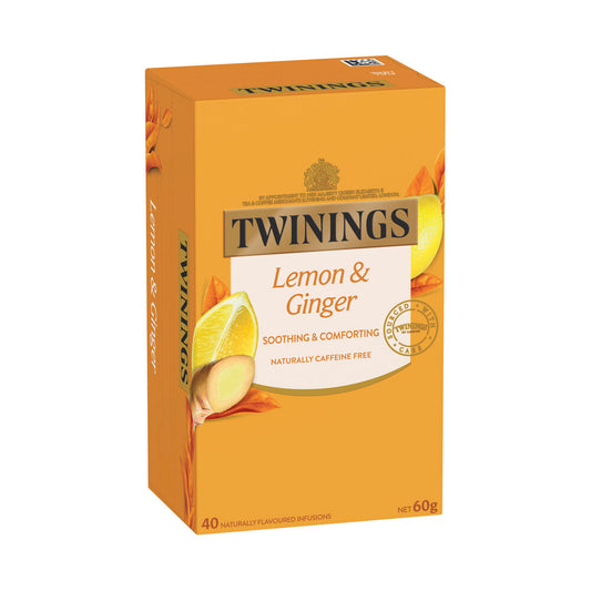 Twinings Lemon & Ginger Infusions Tea Bags 40 Pack - 60g