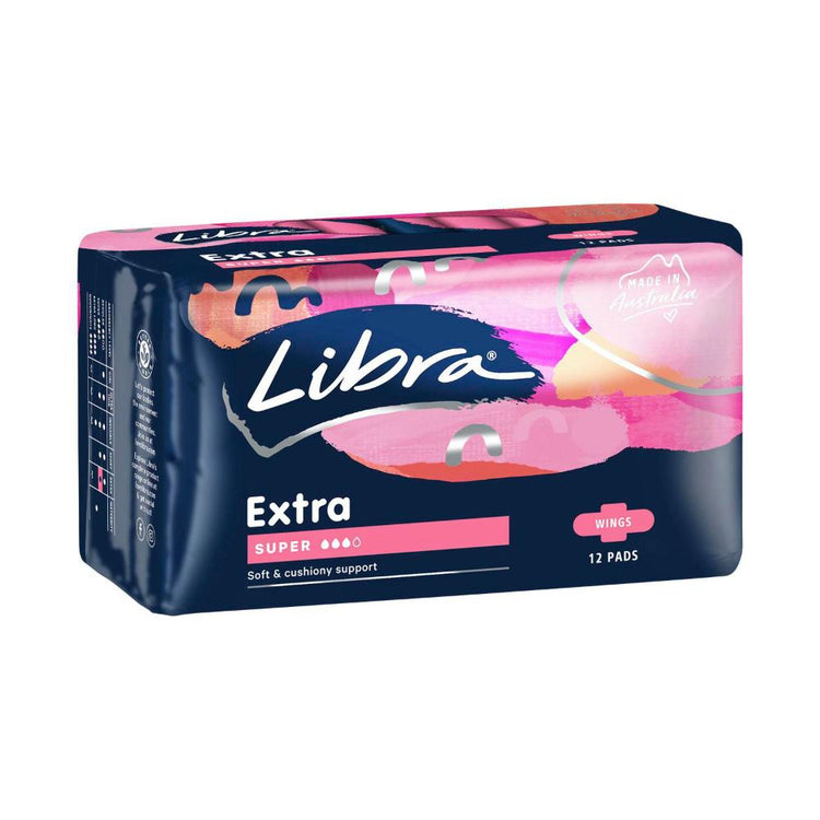Libra Extra Super With Wings Pads - 12 pack