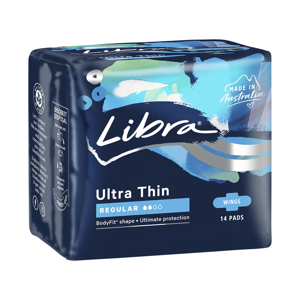 Libra Pads Ultra Thin Regular Wings - 14 Pack