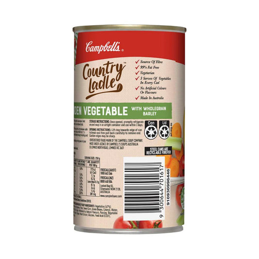 Campbell's Country Ladle Soup Can Garden Vegetable With Wholegrain Barley - 500g