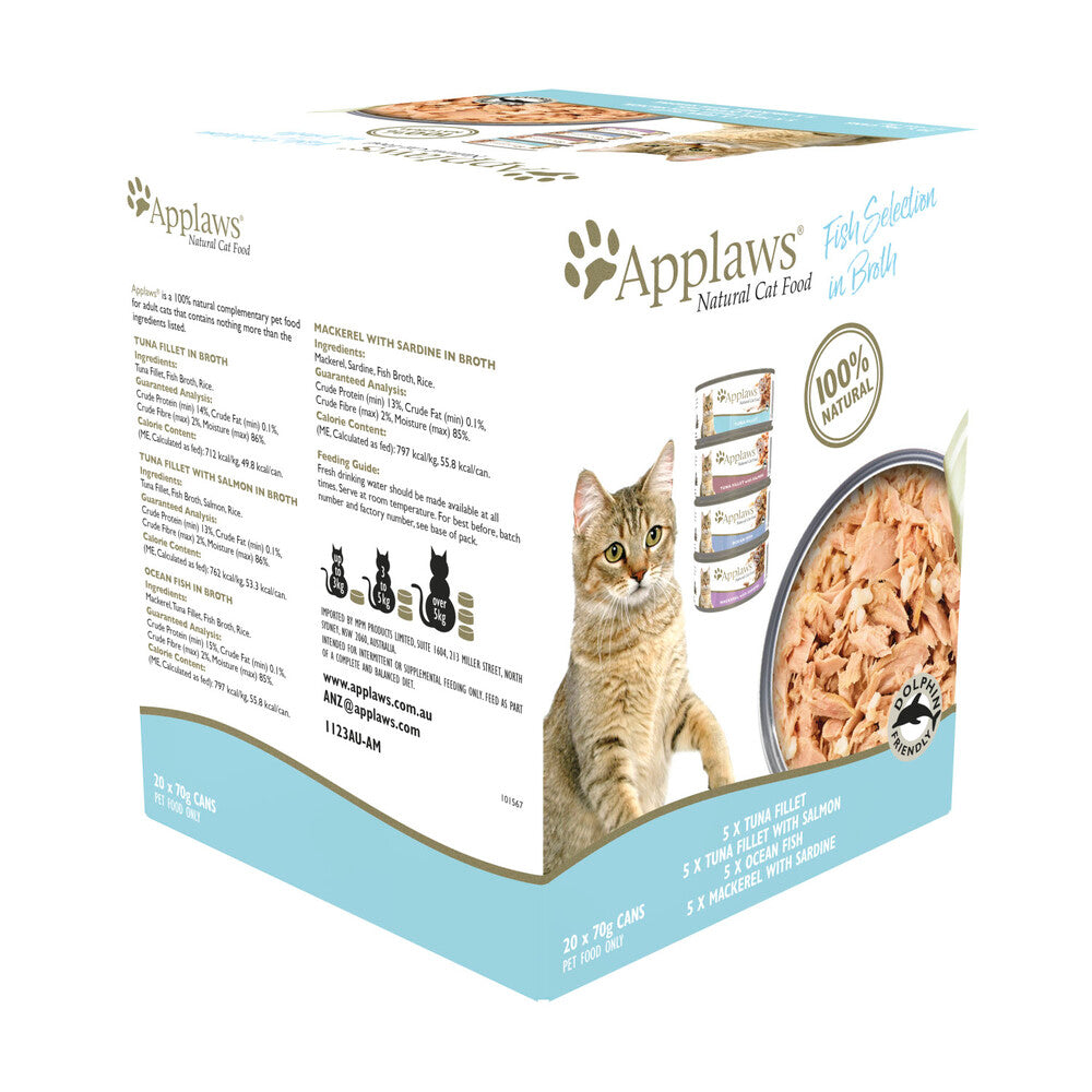 Applaws Tin Multipack Cat Food Fish Selection 20x70g - 20 pack