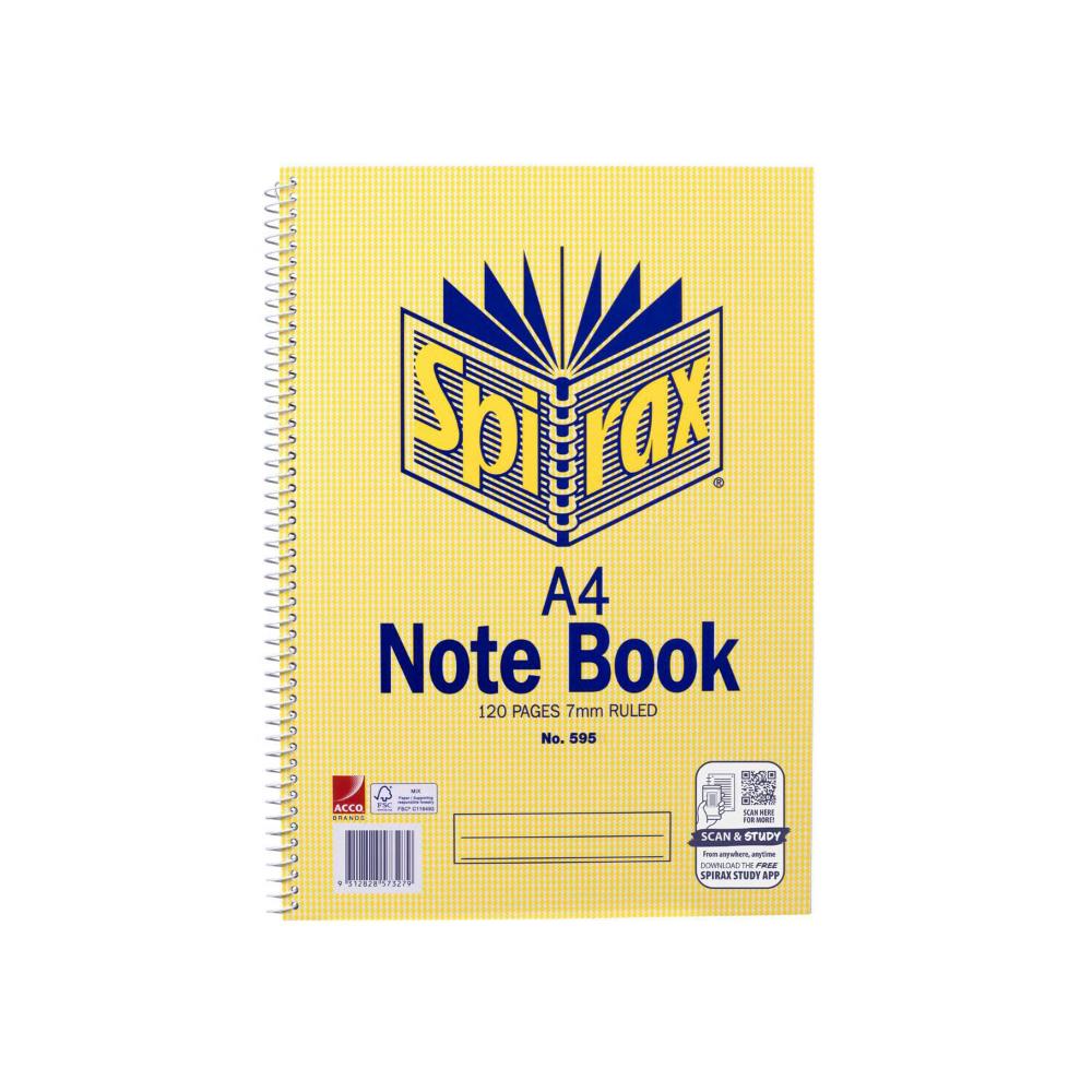 Spirax A4 Notebook 120 Page - 1 Each