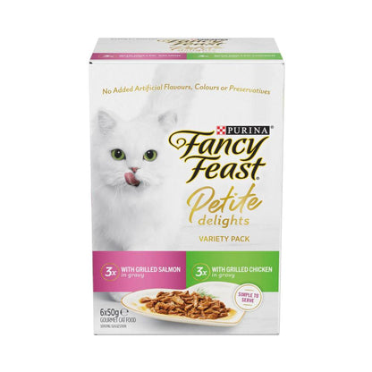 Fancy Feast Petite Delights With Grilled Salmon & Chicken Cat Food 6x50g - 6 pack