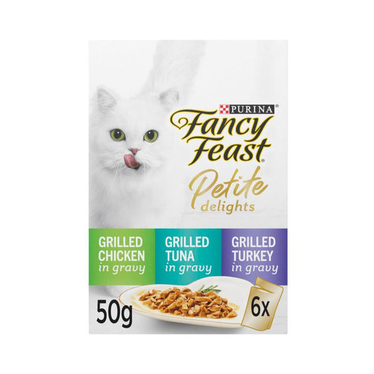 Fancy Feast Petite Delights With Grilled Chicken Tuna & Turkey Cat Food 6x50gram - 6 Pack