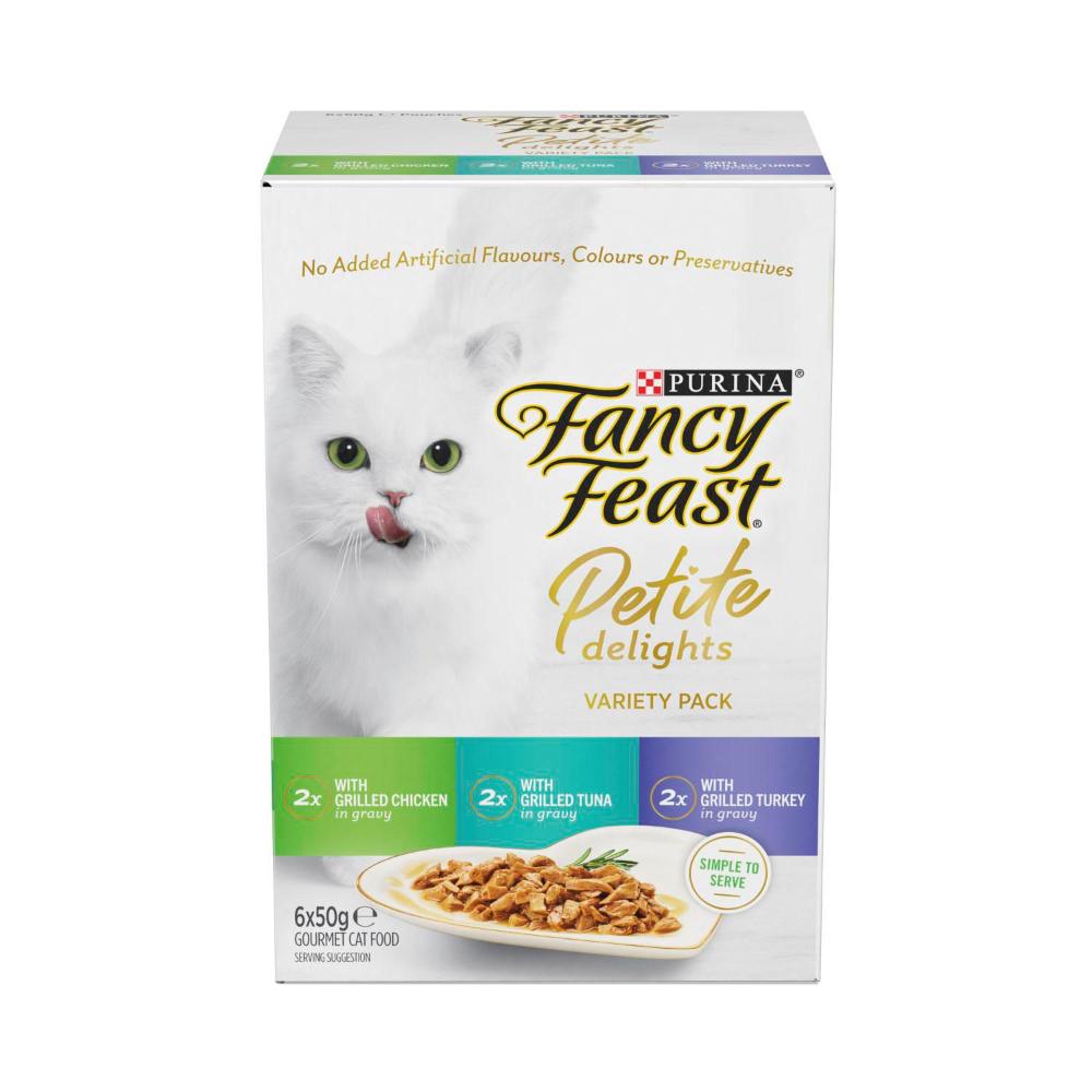 Fancy Feast Petite Delights With Grilled Chicken Tuna & Turkey Cat Food 6x50gram - 6 pack
