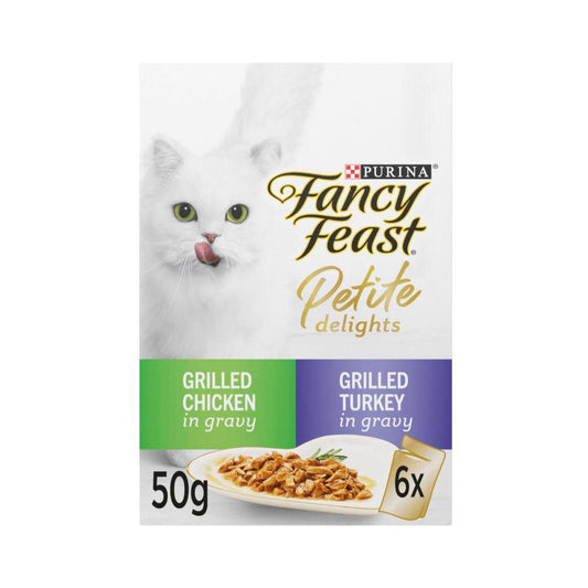 Fancy Feast Petite Delights With Grilled Chicken & Turkey Cat Food 6x50gram - 6 pack