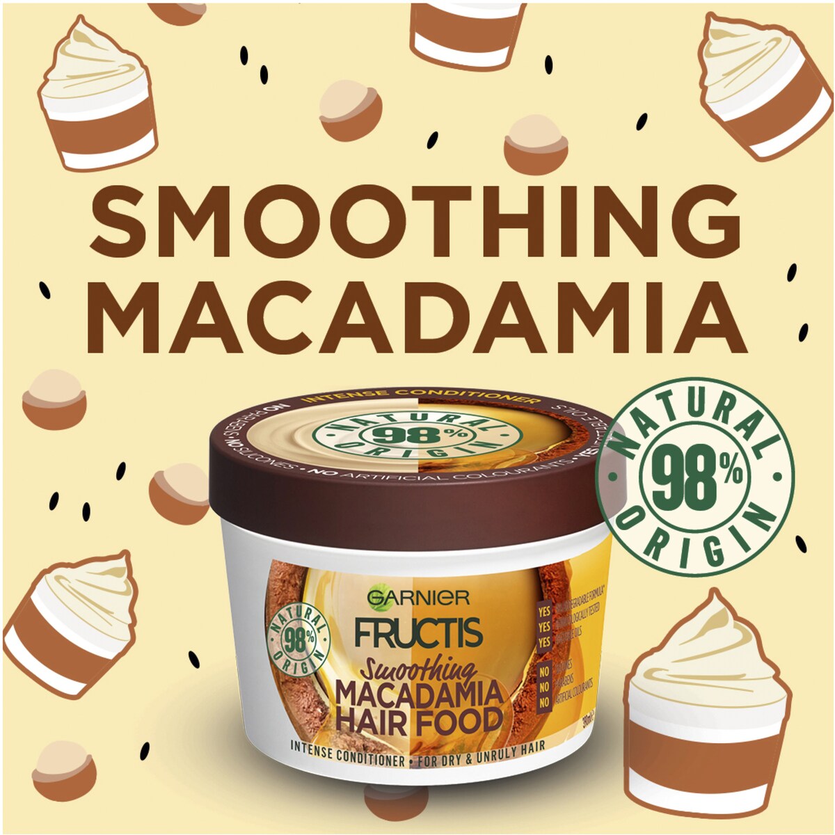 Garnier Fructis Hair Food Smoothing Macadamia 390mL