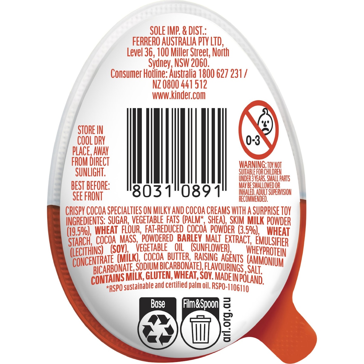 Kinder Joy Chocolate Egg Each