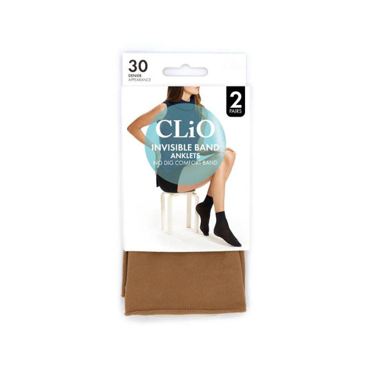 Clio Invisible Band Anklets Natural One Size - 2 pack