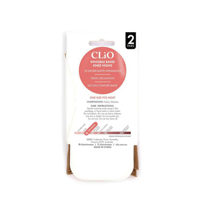 io Invisible Band Knee High 30d Natural One Size - 2 pack