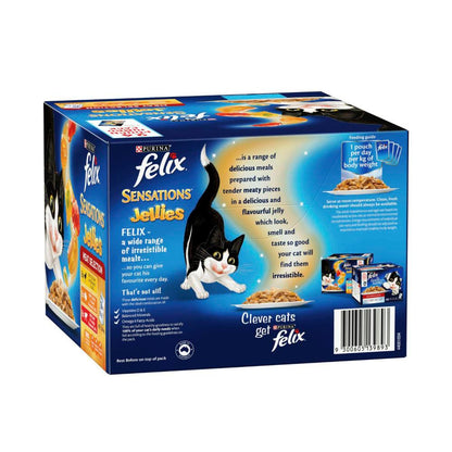 Felix Adult Sensations Jellies Meat Selection Cat Food 85g - 24 Pack