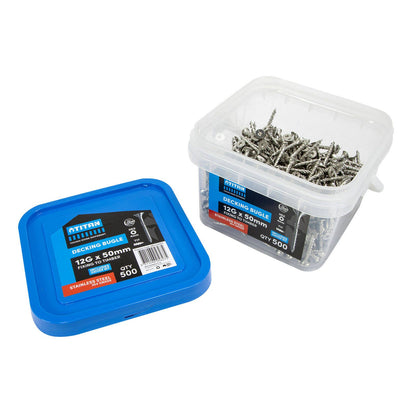 Titan Decking Screws - 12g x 50mm - Stainless Steel - 500 Pack