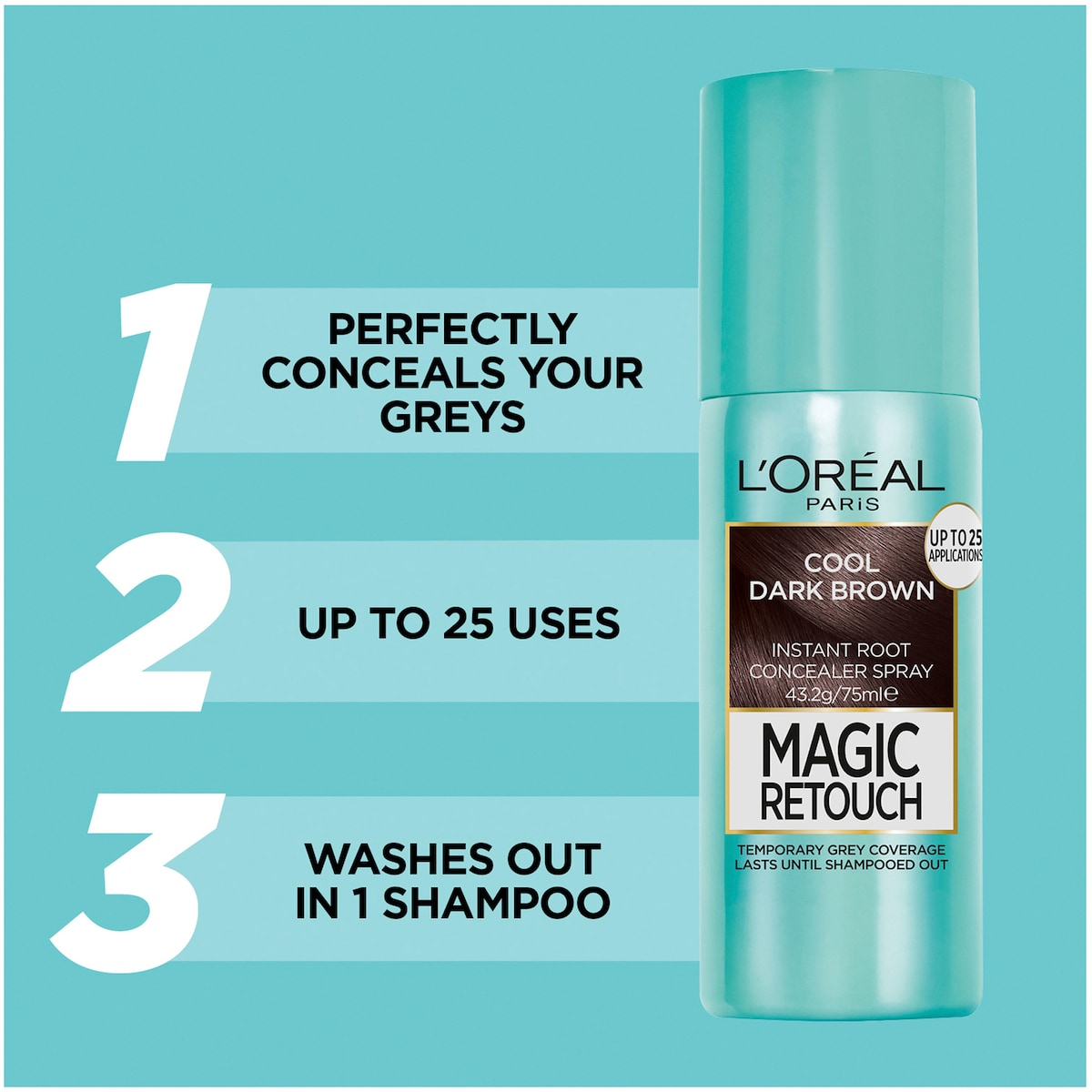 Loreal Paris Magic Retouch Cool Dark Brown 75ml