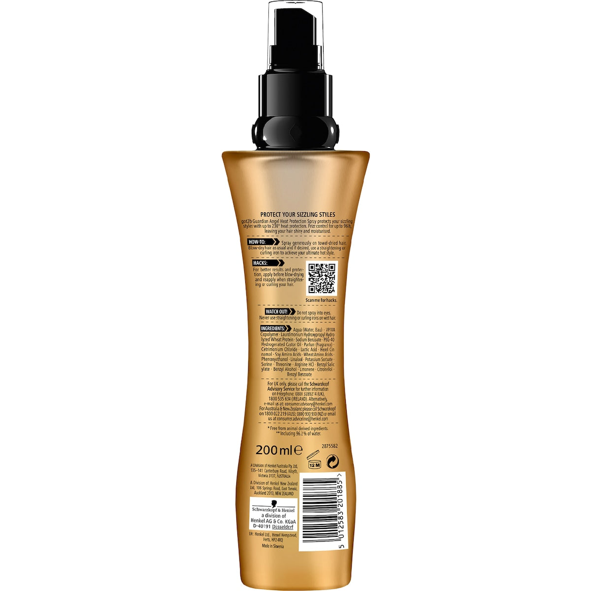 Got2b Hair Heat Protection & Frizz Control Spray 200ml