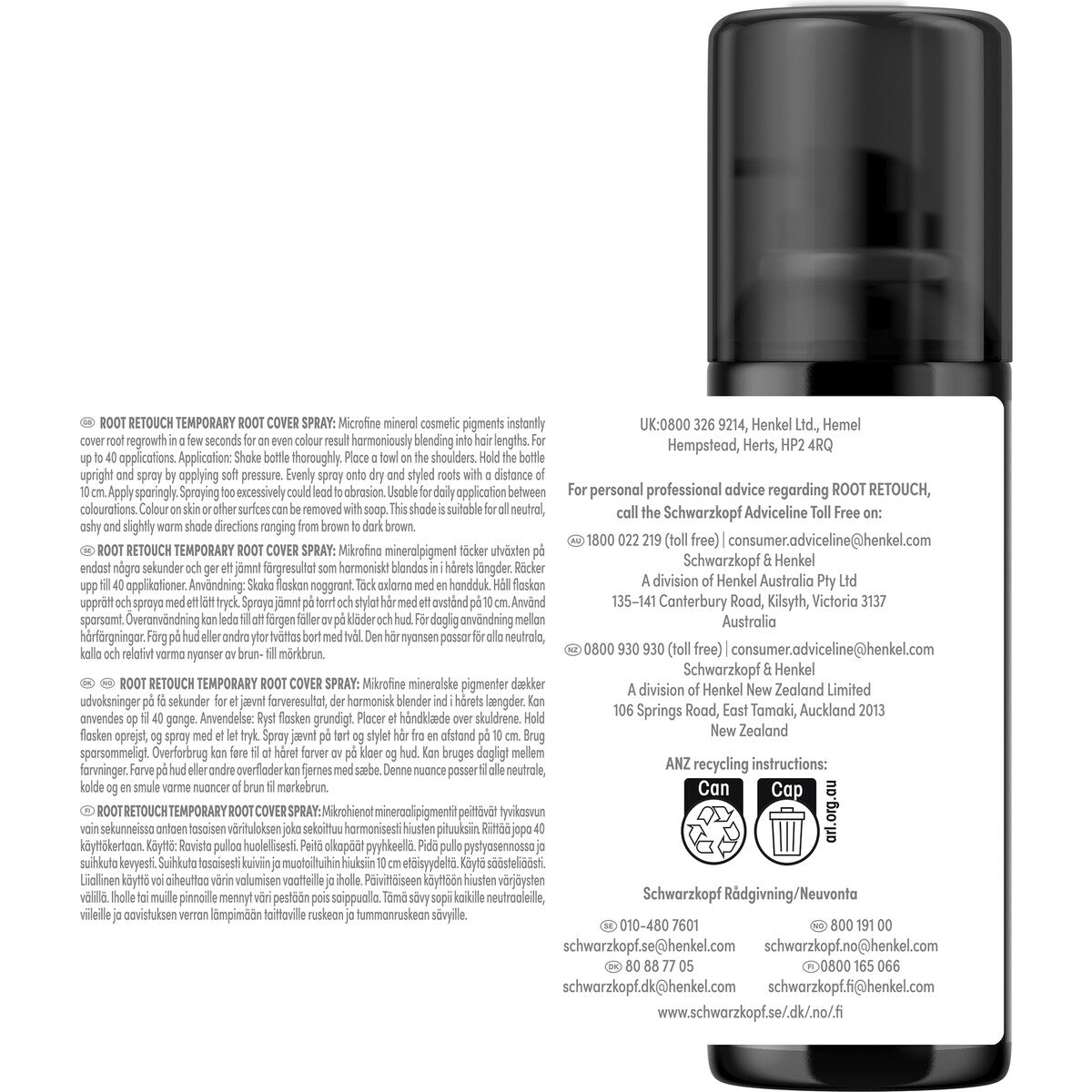 Schwarzkopf Dark Blonde Root Retoucher Hair Colour Grey Cover 70g