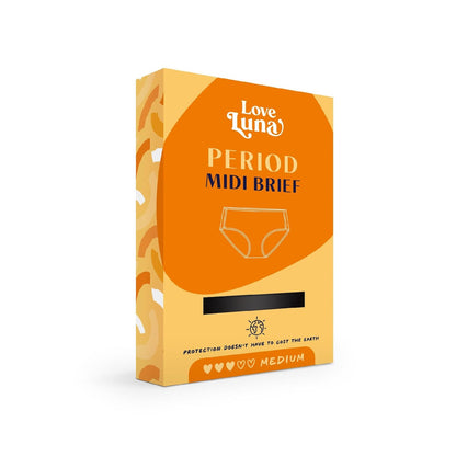 Love Luna Midi Period Brief Size 12-14 Each
