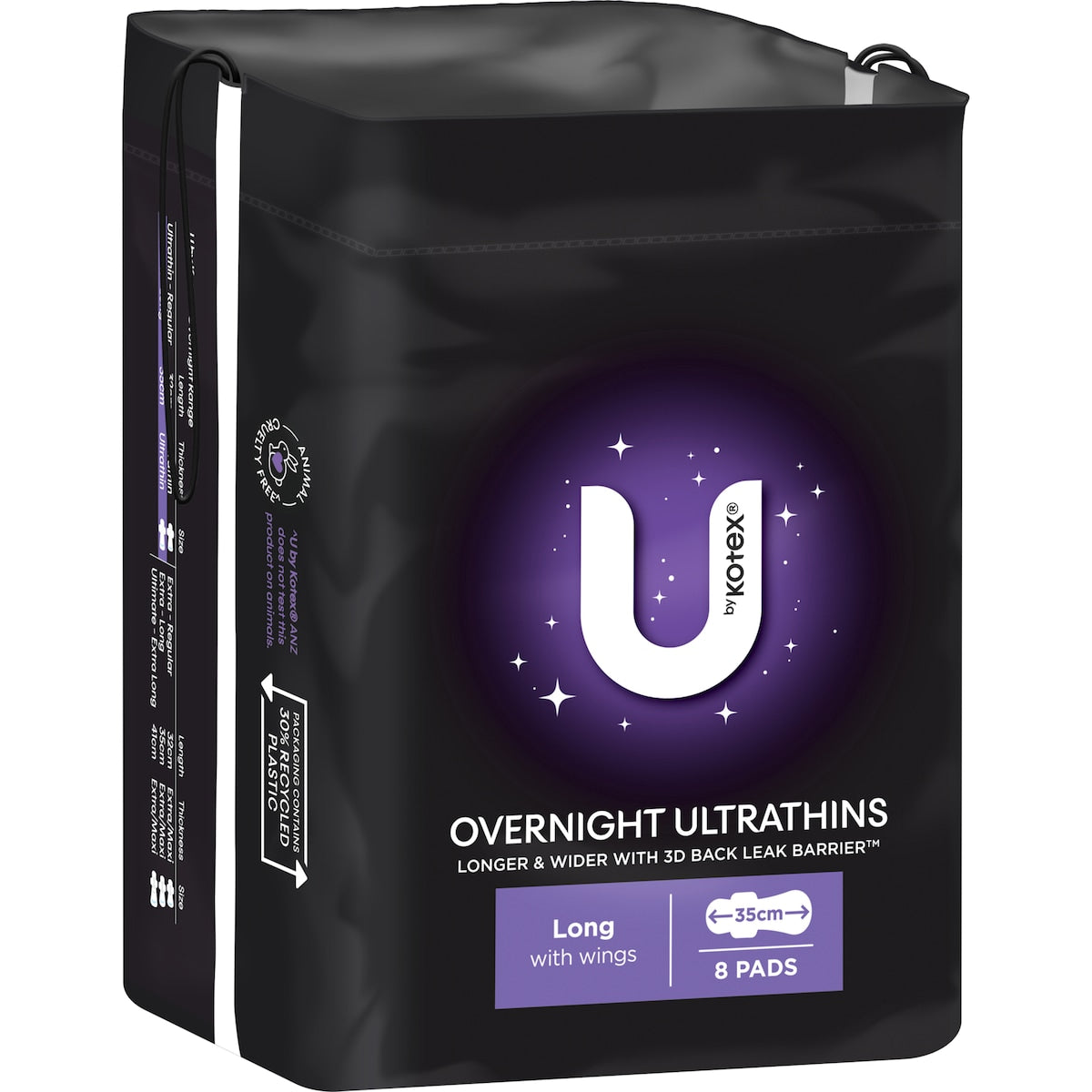 U by Kotex Ultrathin Overnight Pads Long with Wings 8 pack