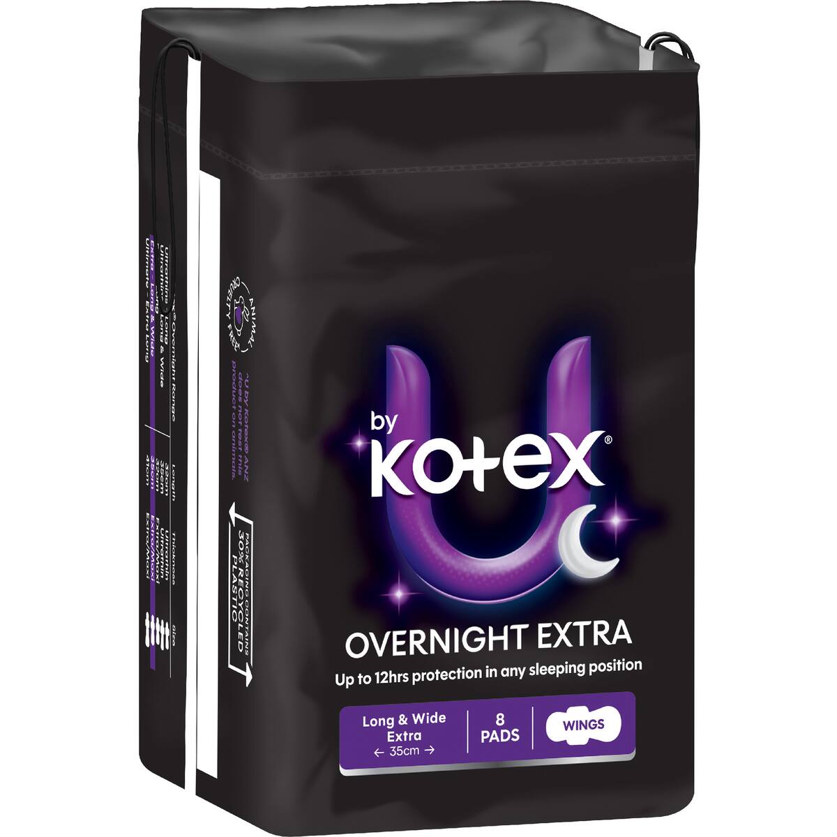 U By Kotex Overnight Extra Pads With Wings 8 Pack