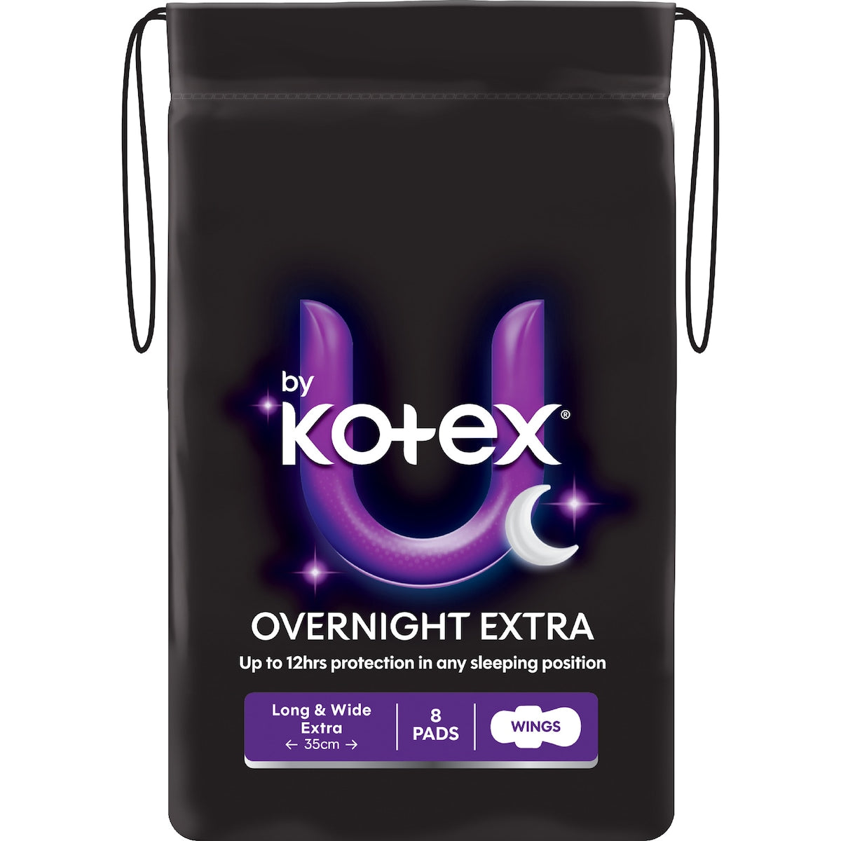 U By Kotex Overnight Extra Pads With Wings 8 Pack