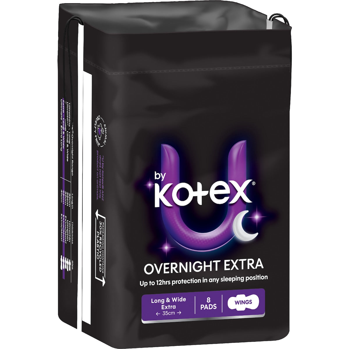 U By Kotex Overnight Extra Pads With Wings 8 Pack
