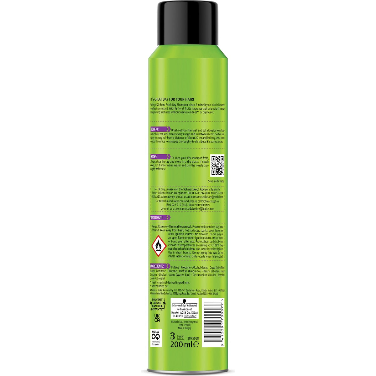 Got2b Dry Shampoo Extra Fresh 200ml