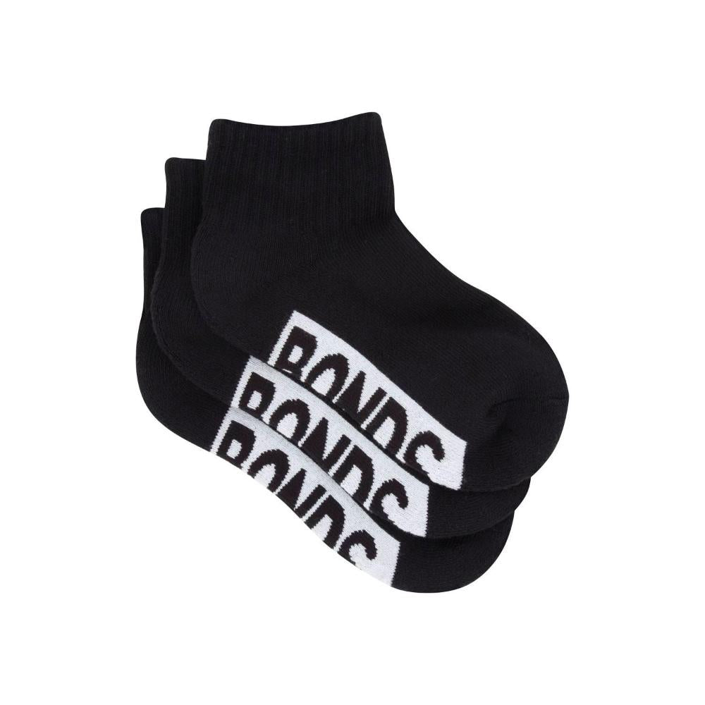 Bonds Kids Logo Qtr Crew Size 9-12 3 pack