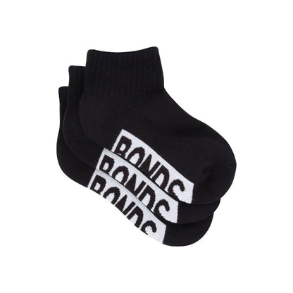 Bonds Kids Logo Qtr Crew Size 9-12 3 pack