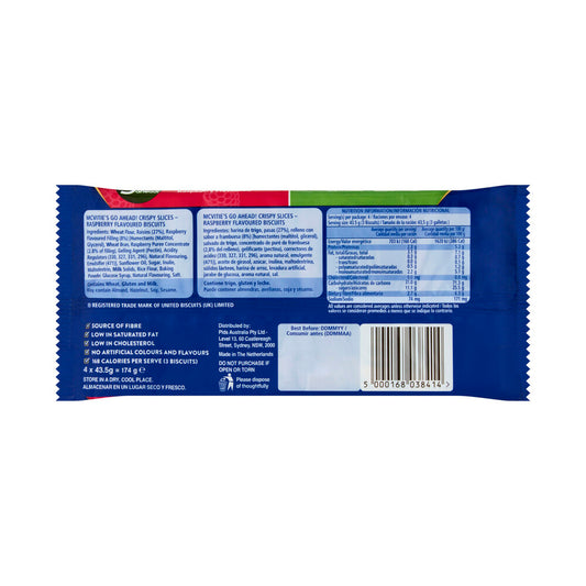 Mcvities Healthier Choice Go Ahead Biscuits Raspberry 4 Pack - 174g