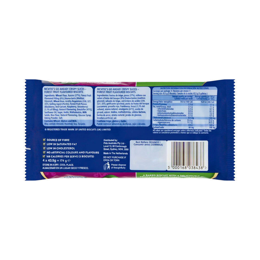 Mcvities Healthier Choice Go Ahead Biscuits Forest Fruits 4 Pack - 174g