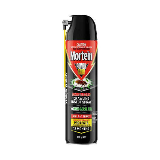Mortein Powergard Crawling Insect Killer Easy Reach With Germ Kill - 320g