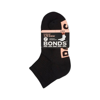 Bonds Womens Socks Quarter Logo Size 8 - 3 Pack