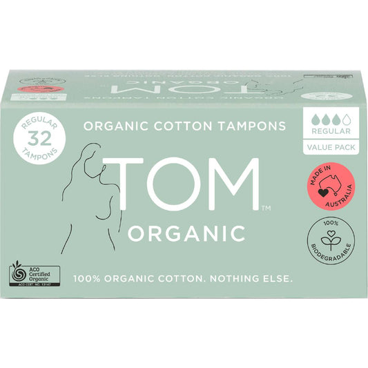 Tom Organic Bulk Tampons Regular 32 Pack