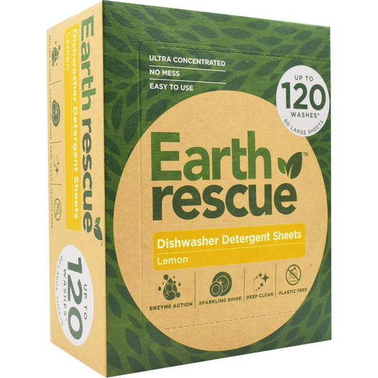 Earth Rescue Dishwasher Detergent Sheets Lemon Large 60 Pack