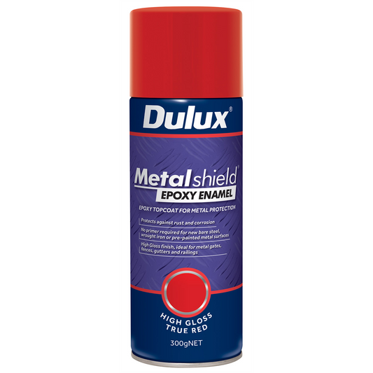 Dulux Metalshield Epoxy Enamel Gloss Spray Paint - 300g - True Red
