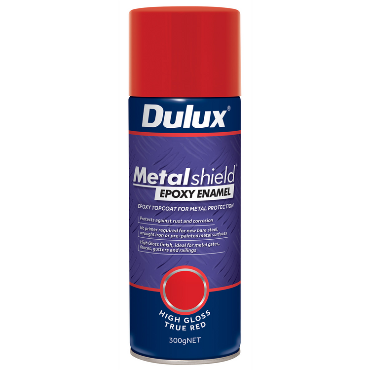 Dulux Metalshield Epoxy Enamel Gloss Spray Paint - 300g - True Red