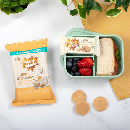 Table Of Plenty Mini Rice Cakes Snack Packs Caramel White Choc 6 Pack