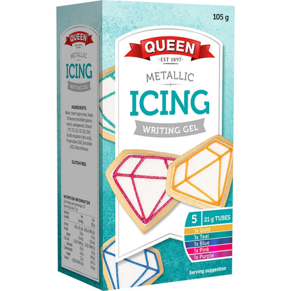 Queen Metallic Icing Writing Gel 5 pack