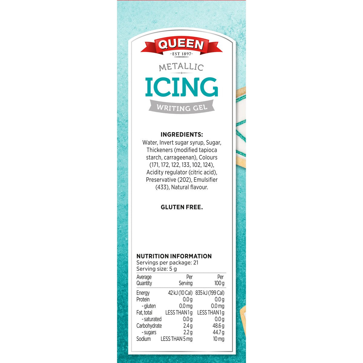 Queen Metallic Icing Writing Gel 5 pack