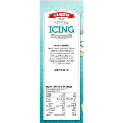 Queen Metallic Icing Writing Gel 5 pack