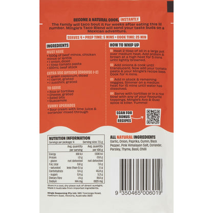 Mingle Taco Mexican Fiesta Recipe Base 30g
