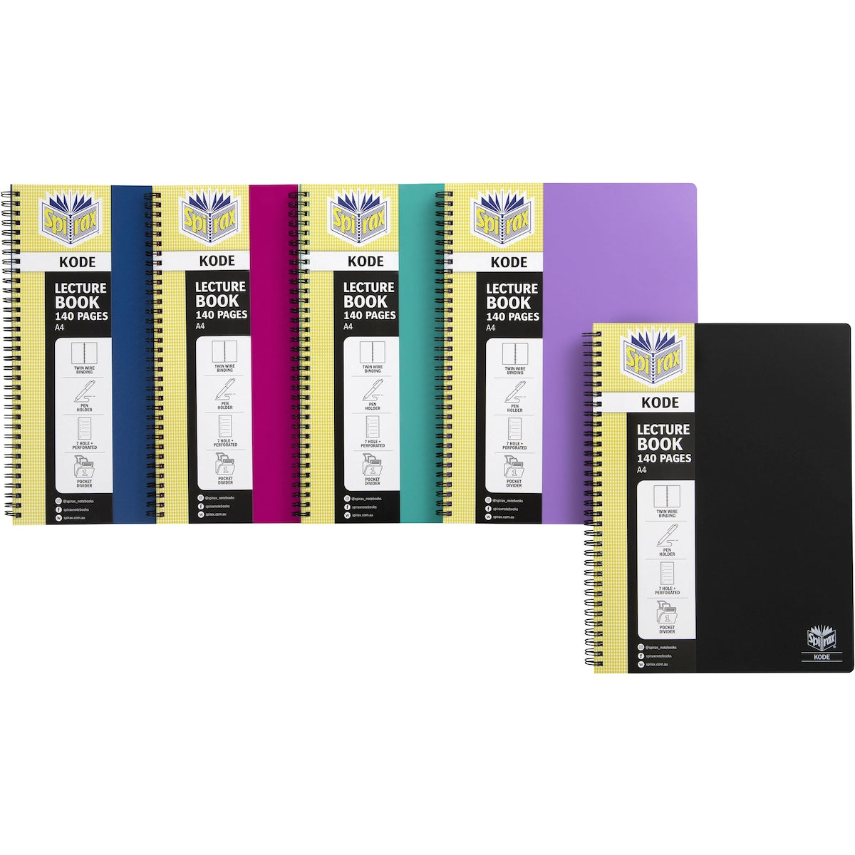 Spirax Kode p958 a4 Lecture 140 Pg Assorted Each