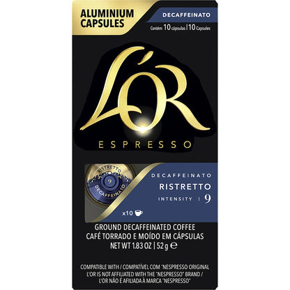 Lor Decaf Ristretto Coffee Pods Nespresso Compatible 10 Pack