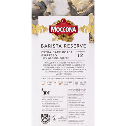 Moccona Barista Reserve Coffee Pods Intense 12 Extra Dark Espresso 10 Pack