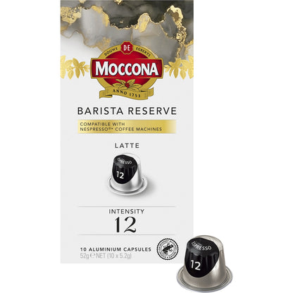 Moccona Barista Reserve Coffee Pods Intense 12 Extra Dark Espresso 10 Pack