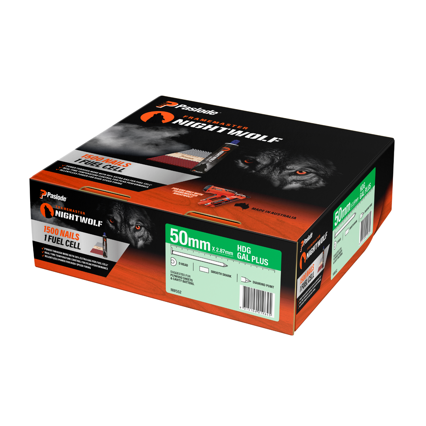 Paslode Nightwolf D Head Smooth Nail - 50mm - 1500 Pack